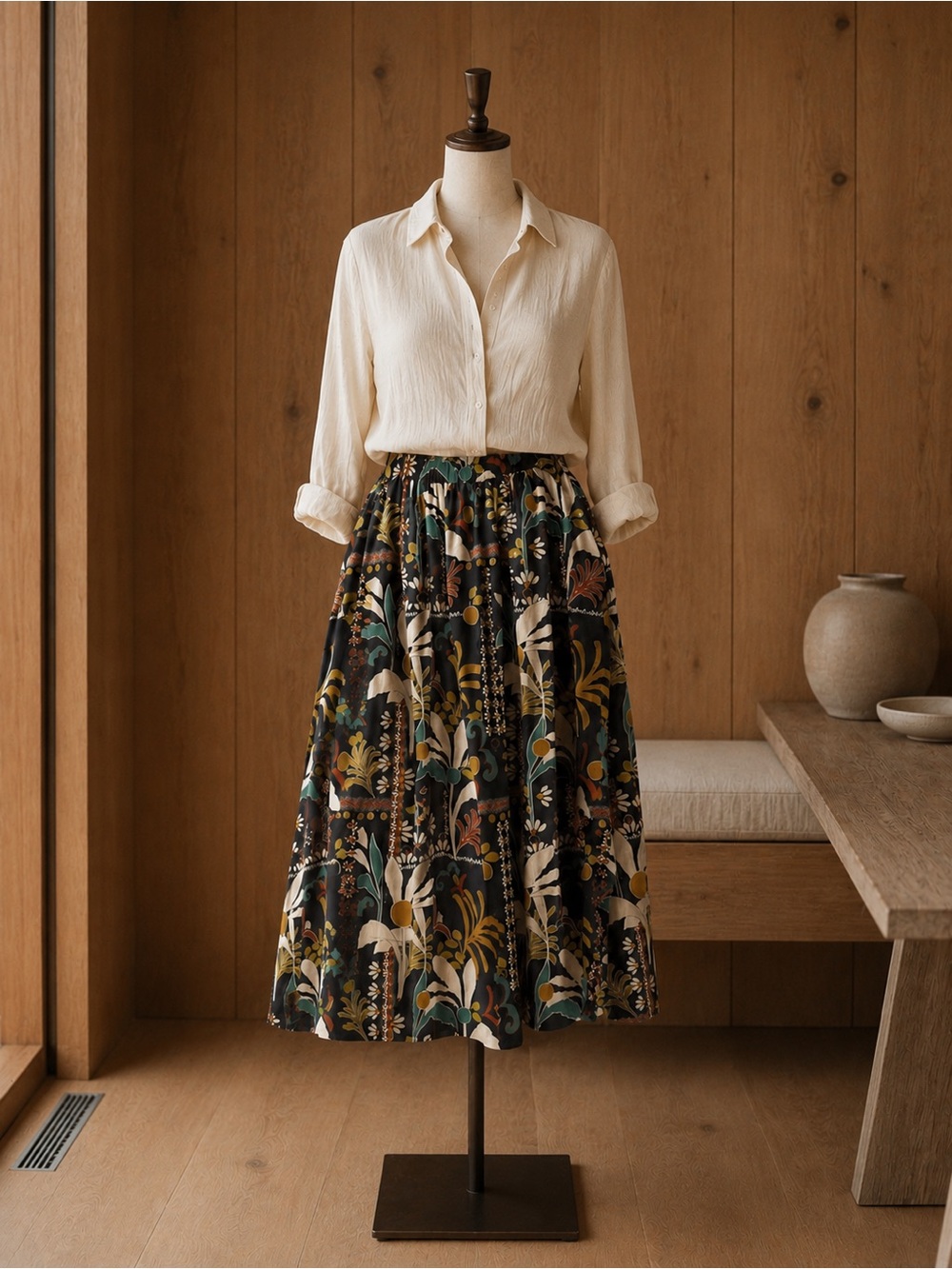 Jason Wu Floral Maximalist Midi Skirt